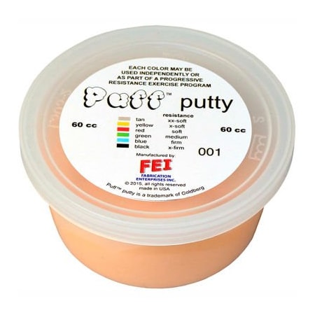 Fabrication Enterprises Puff LiTE Color-Coded Exercise Putty, XX-Soft, Tan, 60cc 10-1400